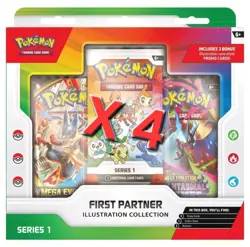 X4 Pokemon TCG First Partner Illustration Collection Series 1 New Sealed X4 - Image 1