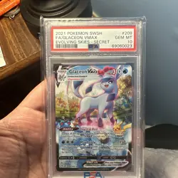 Pokemon 2021 Glaceon VMAX 209/203 Alt Art SR Evolving Skies GEM MINT PSA 10 - Image 1