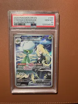 2025 POKEMON DRI EN-DESTINED RIVALS ILLUSTRATION RARE CYNTHIA'S ROSERADE PSA 10 - Image 1