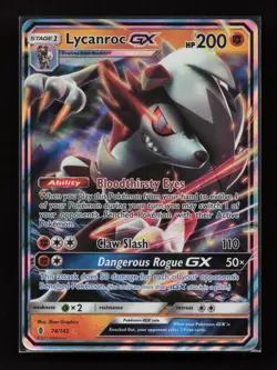 Lycanroc GX 74/145 Holo Rare GX Guardians Rising Pokemon Near Mint - Image 1