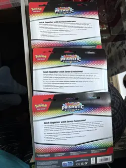 Pokemon TCG Prismatic Evolutions Tech Sticker Collection Lot Of 3 Art Set Sealed - Image 2
