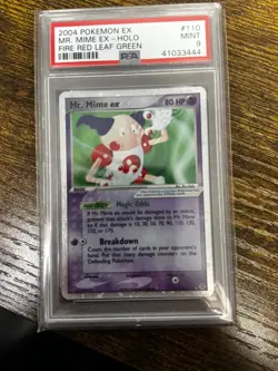 Mr. Mime EX 2004 Fire Red & Leaf Green 110/112 Holo Pokemon Card PSA Mint 9 - Image 3