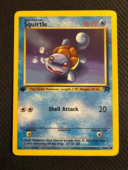 Squirtle 1st Edition Pokemon Card Team Rocket 68/82 Common TCG 2000 WOTC - Image 1