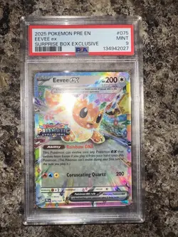 Eevee Ex Pokemon TCG Prismatic Evolutions 075/131 PSA 9 GRADED POKEMON CARD! - Image 1