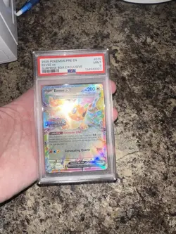 Eevee Ex Pokemon TCG Prismatic Evolutions 075/131 PSA 9 GRADED POKEMON CARD! - Image 3