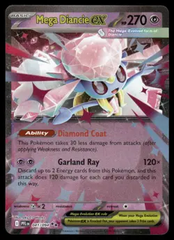 Pokemon Cards Mega Diancie ex 041/094 Phantasmal Flames Double Rare NM *1 - Image 1