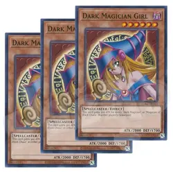 Yugioh - Dark Magician Girl x 3 - NM - Plus Free Holographic Card - Image 1
