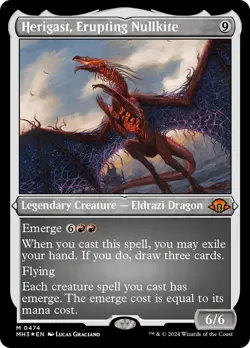 Herigast, Erupting Nullkite (Foil Etched) [Modern Horizons 3] Foil Near Mint - Image 1