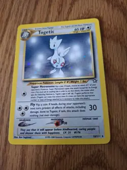 2000 Togetic Neo Genesis Swirl 16/111 Vintage Pokemon Holo LP - Image 1