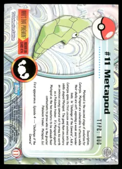 Pokemon Cards Metapod #11 Topps Trading Cards Series 1 LP *1 - Image 2