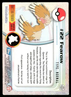 Pokemon Cards Fearow #22 Topps Trading Cards Series 1 LP *2 - Image 2