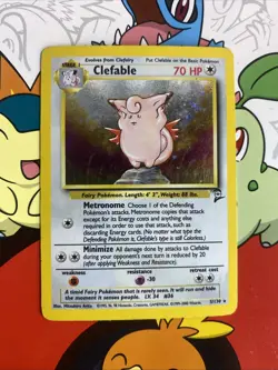 Clefable Holo 5/130 Base Set 2 Rare Pokemon TCG Vintage WOTC LP - Image 1