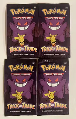 Four (4) Pokemon TCG 2022 Halloween Trick or Trade Sealed BOOster Packs. - Image 1