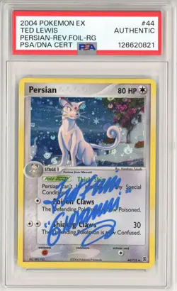 PSA Signed Ted Lewis Pokemon TCG Persian 44/112 FireRed & LeafGreen Reverse Holo - Image 1