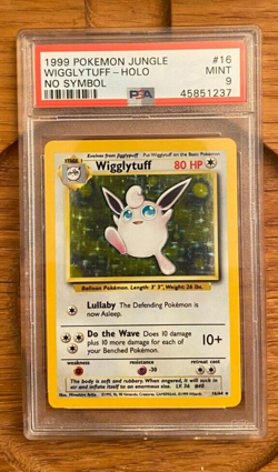 POKEMON JUNGLE WIGGLYTUFF HOLO NO SYMBOL 16/64 PSA 9 45851237 - Image 1