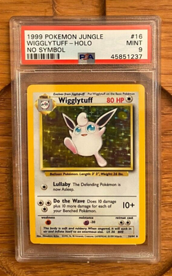 POKEMON JUNGLE WIGGLYTUFF HOLO NO SYMBOL 16/64 PSA 9 45851237 - Image 2