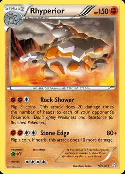 Pokemon Rhyperior (76/164) Primal Clash LP - Image 1