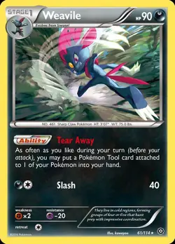 Pokemon Weavile (61/131) Steam Siege LP REVERSE HOLO - Image 1