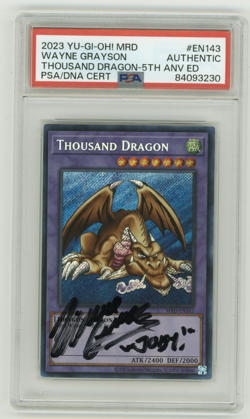 PSA Signed Wayne Grayson Yu-Gi-Oh! Thousand Dragon Unlimited MRD-143 - Image 1