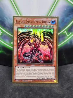 Yugioh Red-Eyes Darkness Metal Dragon MGED-EN009 Gold Rare 1st Edition NM - Image 1