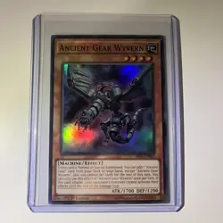 YuGiOh Ancient Gear Wyvern Super Rare 1st Edition SR03-EN003 - Image 1