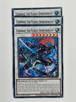 Yu Gi Oh - 3x DOOD-EN083 Chanbar, the Flashy Sportsknight - Super Rare - Image 1