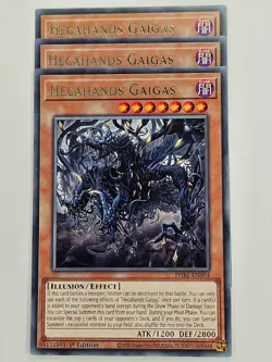 Yu Gi Oh - 3x PHRE-EN004 Hecahands Gaigas - Rare - Image 1