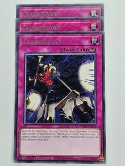 Yu Gi Oh - 3x PHRE-EN015 Crackdown - Rare - Image 1