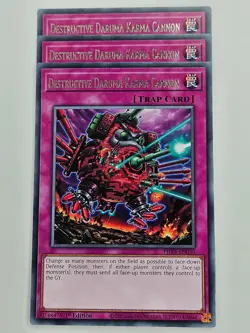 Yu Gi Oh - 3x PHRE-EN030 Destructive Daruma Karma Cannon - Rare - Image 1