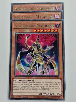 Yu Gi Oh - 3x PHRE-EN047 Nightmare Magician - Rare - Image 1