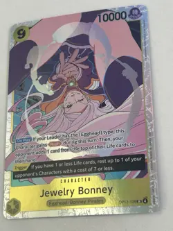 Namco One Piece Jewelry Bonney OP13-108 Carrying on His Will SR Foil 10000 HP - Image 2