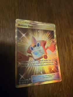 Pokemon Rotom Dex 159/149 Sun & Moon Base Set Secret Rare Card Holo - Image 1