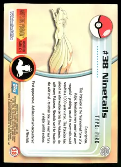 Pokemon Cards Ninetails #38 Topps Trading Cards Series 1 LP *2 - Image 2