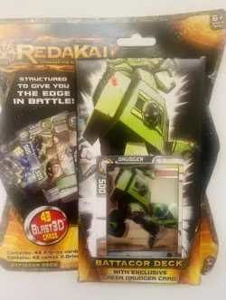 Redakai Conquer the Kairu Blast 3D Cards, Battacor Deck Green DRUDGER Card New - Image 1