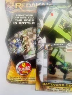 Redakai Conquer the Kairu Blast 3D Cards, Battacor Deck Green DRUDGER Card New - Image 3