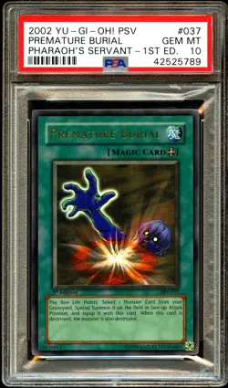 PSA 10 GEM MINT Premature Burial PSV-037 ULTRA 1st Edition PSV Yugioh Card 789 - Image 2