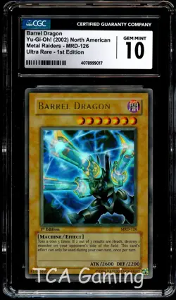 CGC 10 GEM MINT Barrel Dragon MRD-126 ULTRA RARE 1st Edition MRD Yugioh Card 017 - Image 1