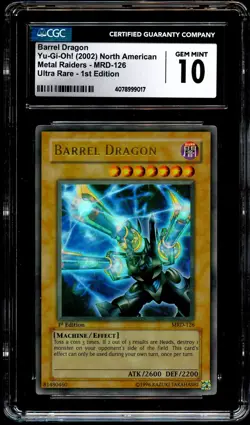 CGC 10 GEM MINT Barrel Dragon MRD-126 ULTRA RARE 1st Edition MRD Yugioh Card 017 - Image 2
