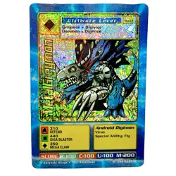 Metalgreymon Bo-01 Vintage Digimon Prism Sticker Card 1st Edition 1999 Holo Rare - Image 1