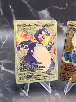 Charizard Darmanitan Pikach Gold Foil Fan Art Collector Pokemon Card Lot (3) - Image 2