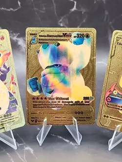 Charizard Darmanitan Pikach Gold Foil Fan Art Collector Pokemon Card Lot (3) - Image 3