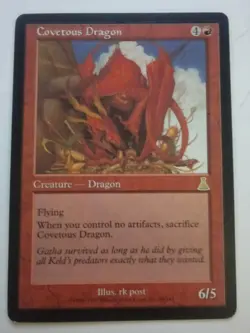 MTG Magic the Gathering English Covetous Dragon 1999 Urza's Destiny LP - Image 3