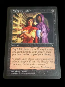 1996 Magic: The Gathering - Visions - VAMPIRIC TUTOR - Vintage Rare - HP/Crease - Image 1