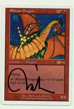 Shivan Dragon Beatdown Signed Melissa Benson Magic The Gathering LP/NM MTG - Image 1