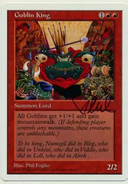 MTG Artist Proof Goblin King Signed NM 5th Edition Magic The Gathering - Image 1