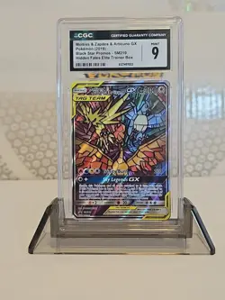 Moltres Zapados Articuno GX Tag Team Promo SM210 CGC Mint 9 Pokemon 2019 FulArt - Image 1