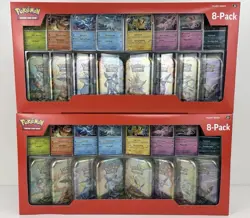 Pokemon Scarlet & Violet Prismatic Evolutions 8 Mini-Tin Bundle Costco Lot Of 2 - Image 1