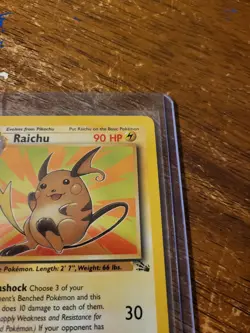1999 Pokemon Fossil Set Raichu 29/62 VG In Top loader With Sleeve TCG - Image 3