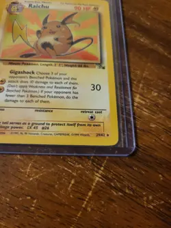 1999 Pokemon Fossil Set Raichu 29/62 VG In Top loader With Sleeve TCG - Image 4