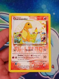 "Pokemon Red Charizard" Charmander 046/102 Base Set - NM - Sun-Bleached Studio B - Image 1